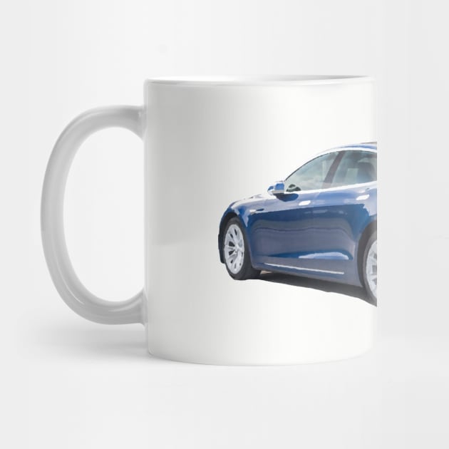 Tesla Model S Oil Painting by LazarIndustries